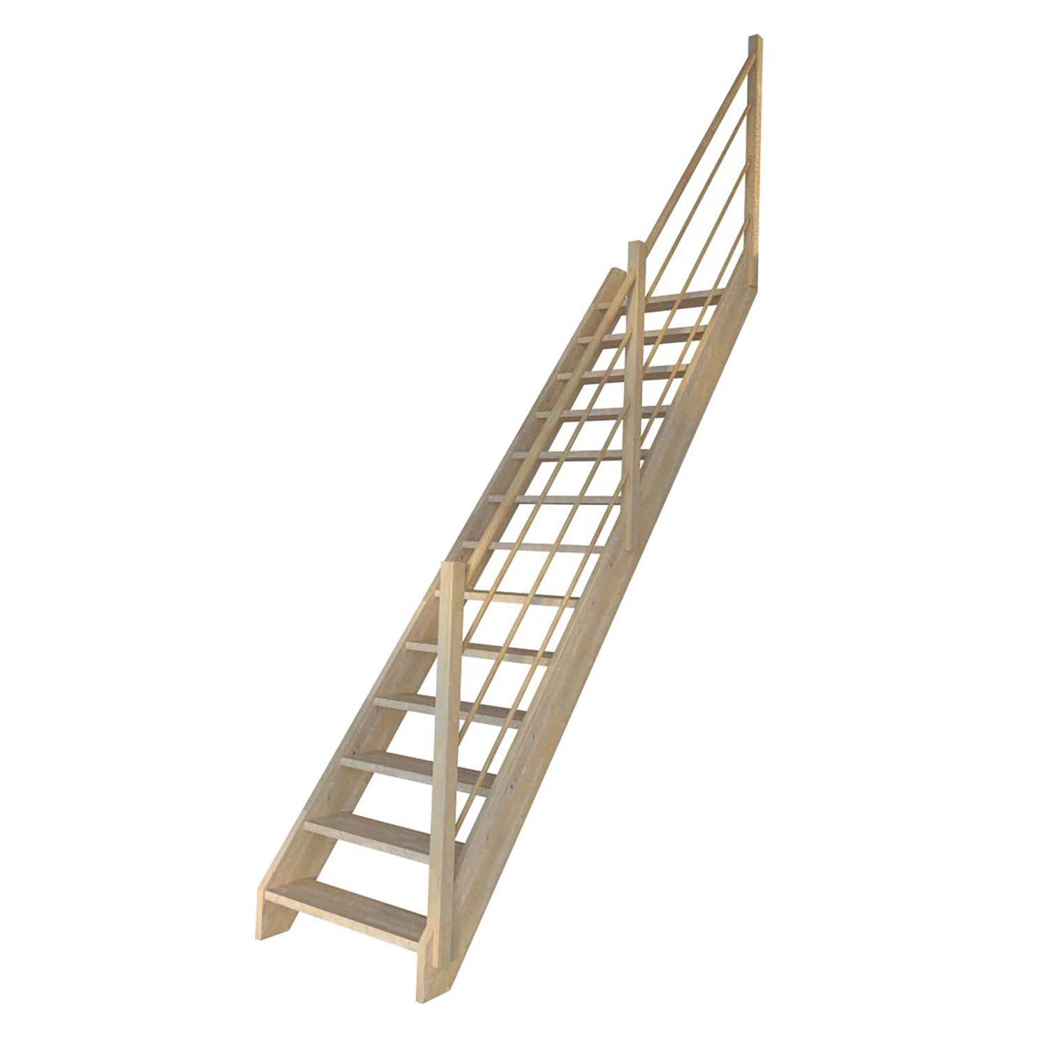 StarWood Treppe Korfu Fichte Gerade Holz-Design-Geländer Rechts günstig online kaufen