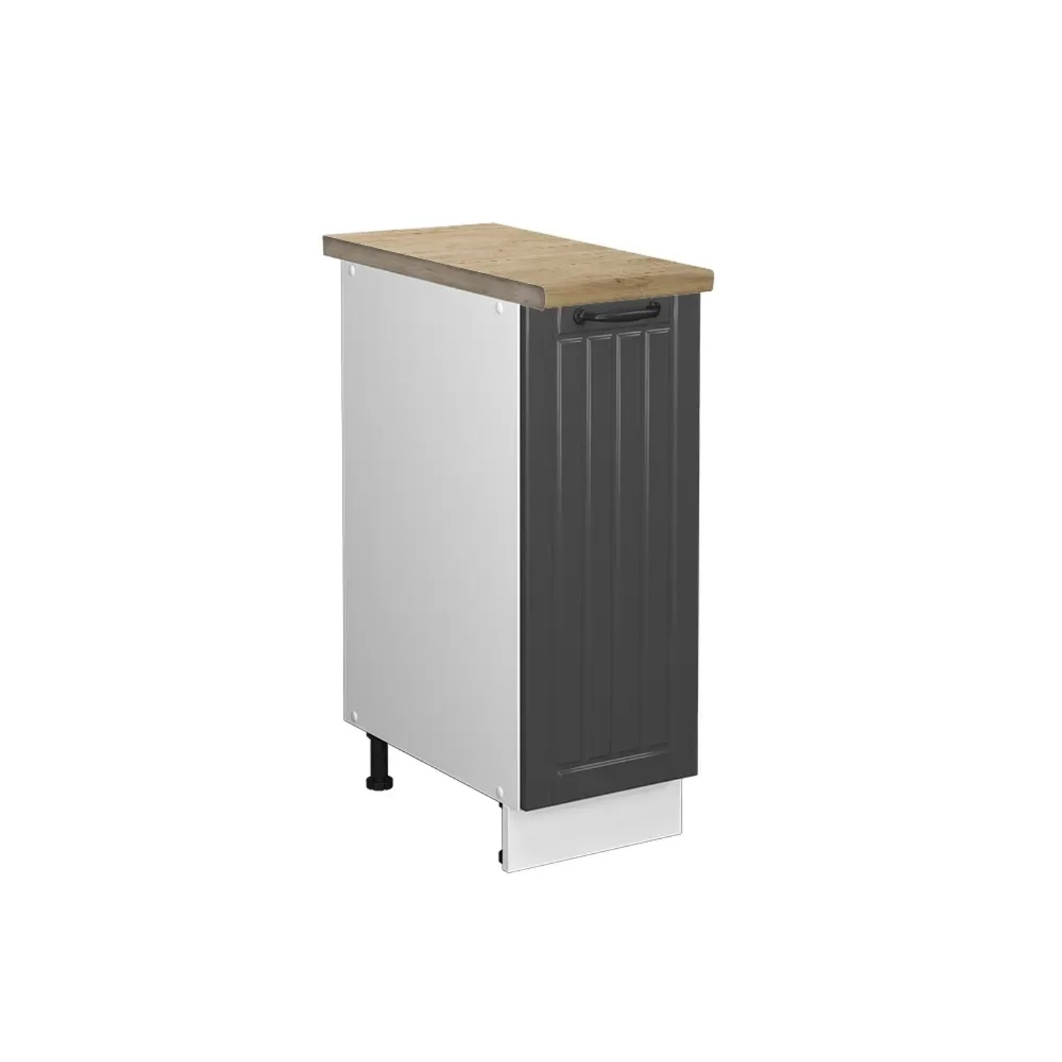 Vicco Apothekerschrank Fame-Line Anthrazit Landhaus/Weiß 30 cm AP Eiche