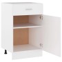 Weißer vidaXL Schubunterschrank (50x46x81,5 cm) aus Holzwerkstoff mit Schublade, Tür und Regalböden.