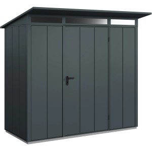 Ecostar Gerätehaus Elegant, Pultdach, anthrazitgrau. Metall Gerätehaus mit Einzeltür.