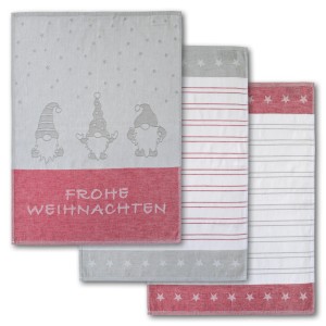Dyckhoff Geschirrtuchset Wichtel Rot 50 x 70 cm