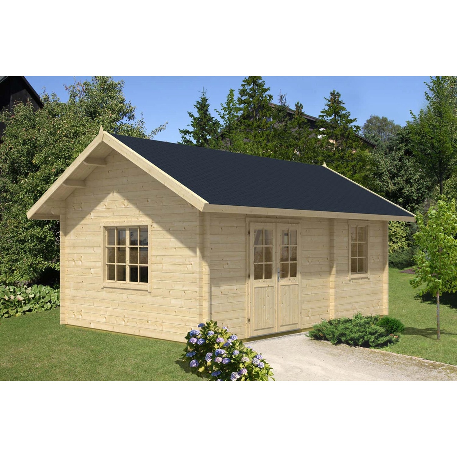 Alpholz Gartenhaus Arizona 678 cm x 490 cm Satteldach Braun günstig online kaufen
