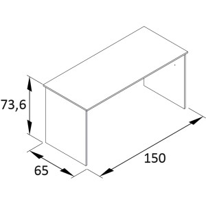 Schildmeyer Schreibtisch Aino 1500 Braun-Schwarz 150 cm x 73,6 cm x 65 cm