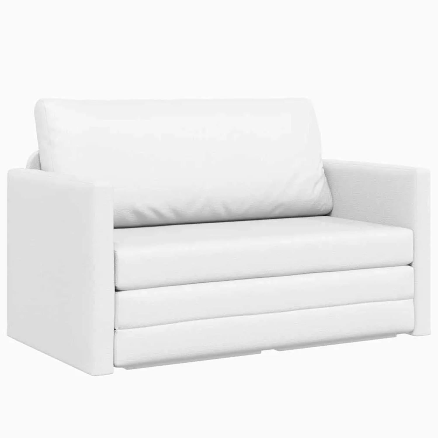 vidaXL Schlafsofa 110cm Weiß Kunstleder 4106714