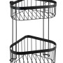 Wenko Eckregal Classic Plus Black mit 2 Etagen aus Stahl, ideal für Bad und Dusche.