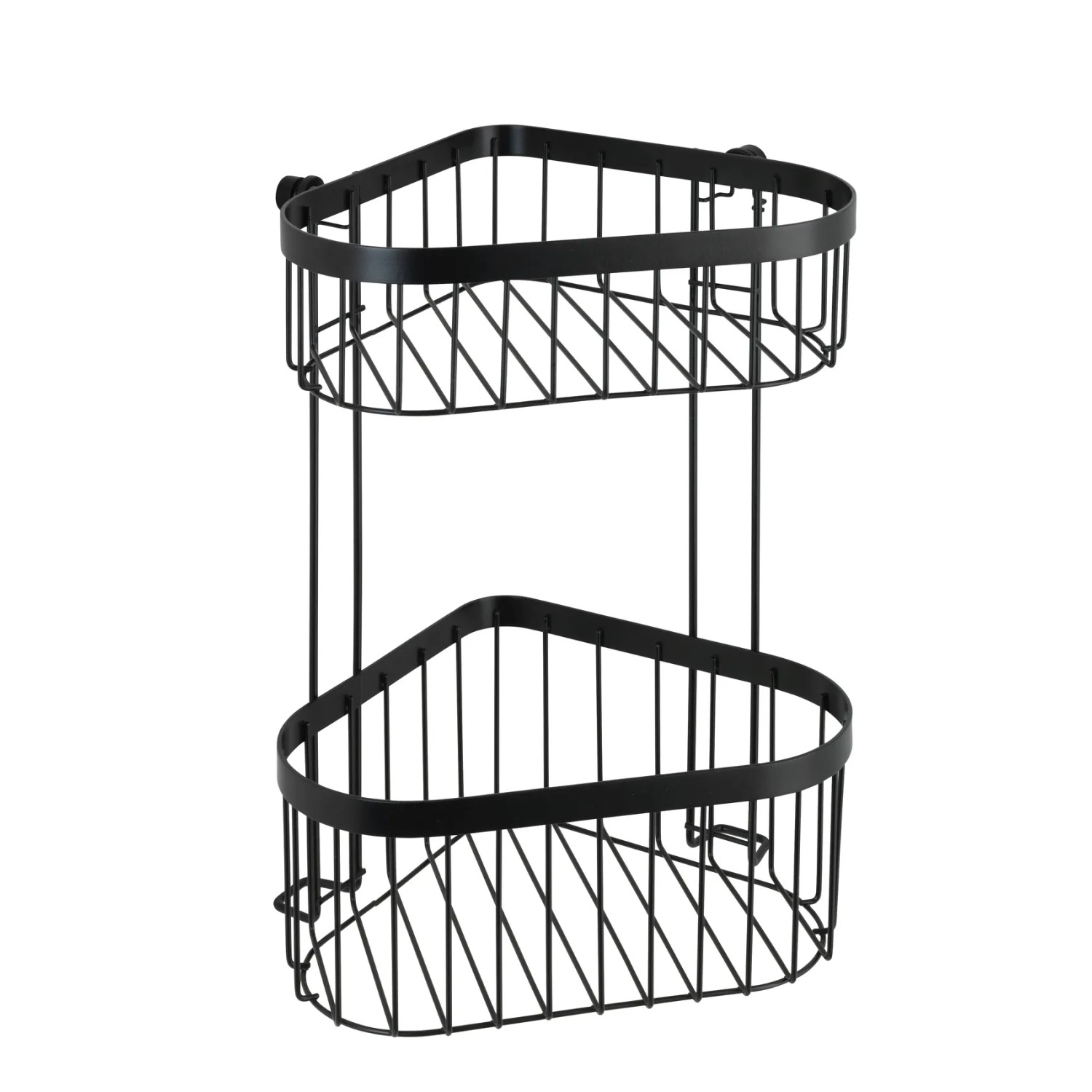 Wenko Eckregal Classic Plus Black mit 2 Etagen aus Stahl, ideal für Bad und Dusche.