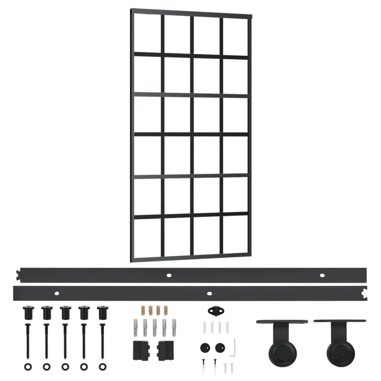 vidaXL Schiebetür mit Beschlag ESG-Glas & Aluminium 102x205 cm 3081966