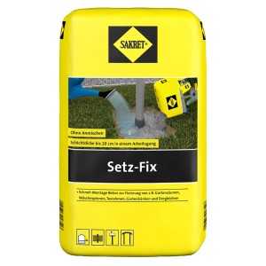 Gelber Sack Sakret Schnell-Montage Beton Setz-Fix 10 kg für schnelle Befestigung von z.B. Zäunen.
