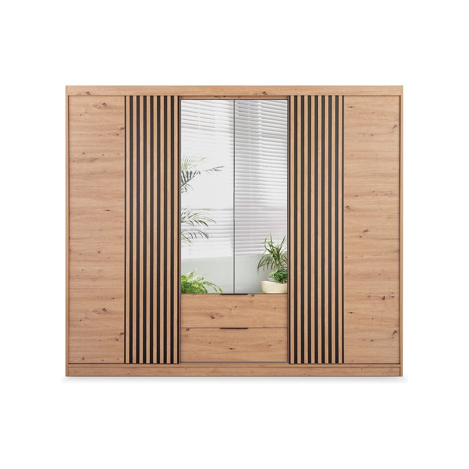 Vente-unique Kleiderschrank Sidovia Naturfarben Hell 250 cm