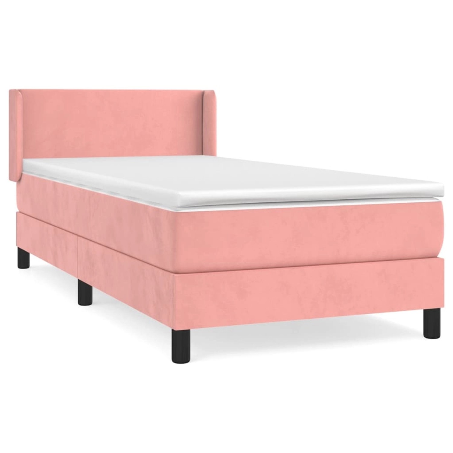 Thumbnail - vidaXL Boxspringbett mit Matratze Rosa 100x200 cm Samt1388758