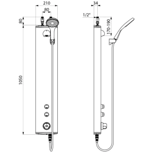 Delabie SECURITHERM Selbstschluss-Duschelement Thermostat Alunox-Matt.