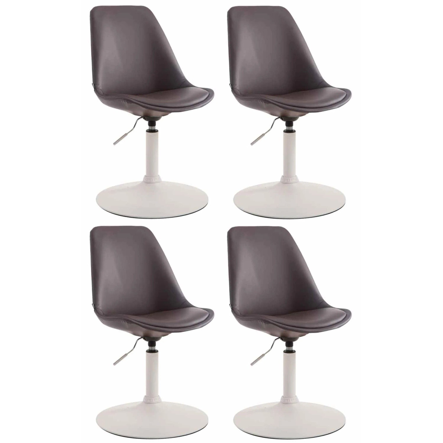 CLP 4er Set Esszimmerstühle Maverick Kunstleder Braun/Weiß