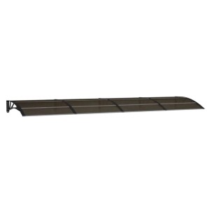Schwarzes vidaXL Türvordach 400x100 cm aus Polycarbonat für Hauseingänge.
