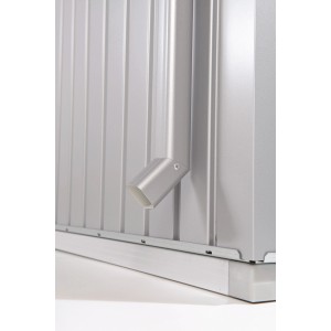 Biohort Regenfallrohr-Set, weiß, am Gerätehaus HighLine. Inklusive Befestigung.