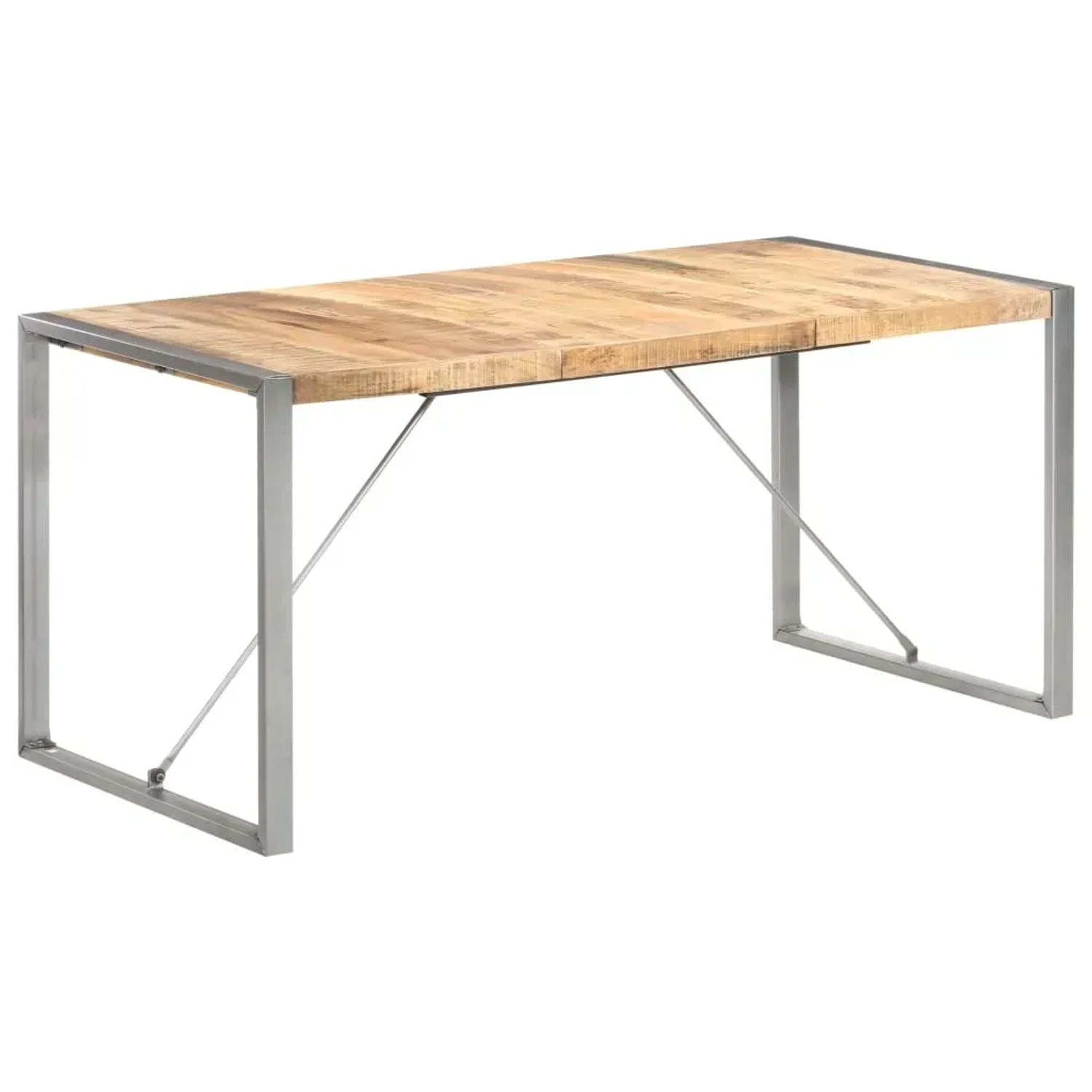 vidaXL Esstisch 160x80x75 cm Raues Mango-Massivholz