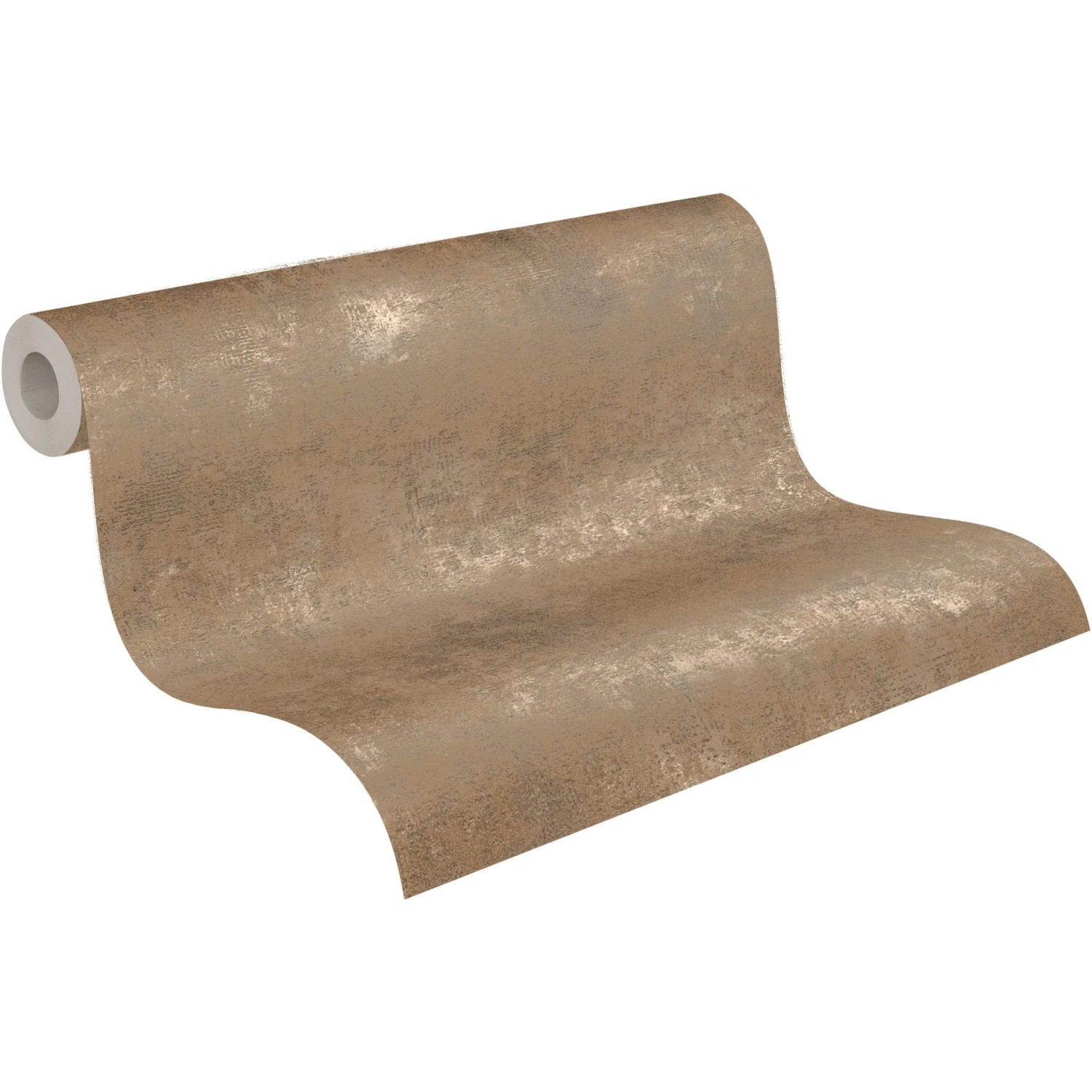 A.S. Création Vliestapete Uni Metallic Beige Gold, Rolle. Dekorative Tapete mit Glanzeffekt.