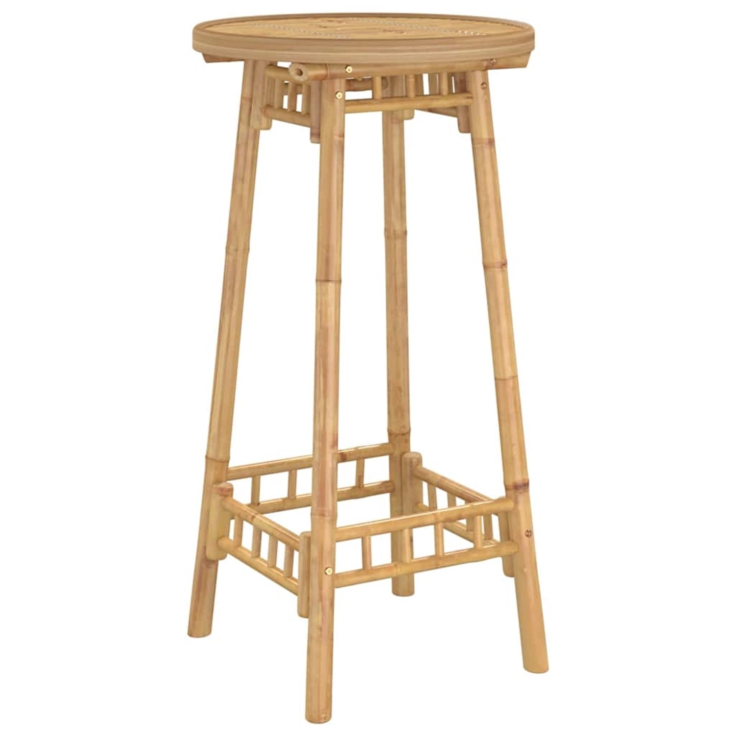 Runder vidaXL Garten-Bartisch aus Bambus, Ø55x100 cm, ideal für Garten, Balkon und Terrasse.