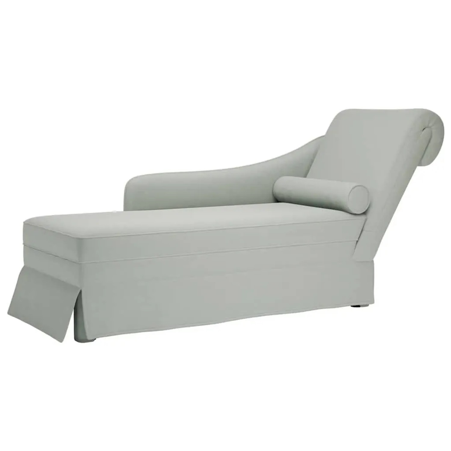 vidaXL Chaiselongue mit Nackenrolle und Rechter Armlehne Hellgrau Samt 4009782
