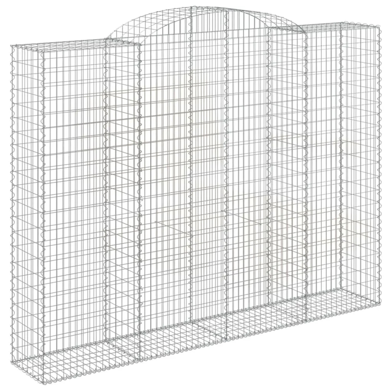 vidaXL Gabionen mit Hochbogen 12 Stk 300x50x220/240cm Verzinktes Eisen 3146819