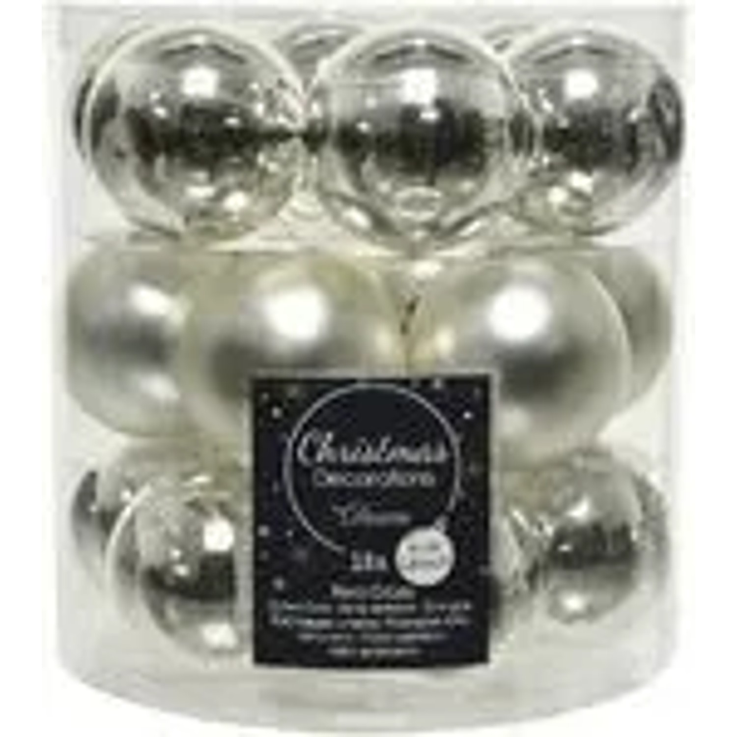 Kaemingk Weihnachtsbaumkugeln Glas  4 cm Silber 18 Stueck