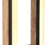 Moderne LED-Stehlampe Illa in Schwarz matt und Holzoptik. Design-Stehleuchte mit warmweißem Licht.