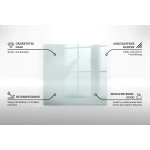 Tulup Glasplatte für Kamin Glasbodenplatte Transparent für Kamin Rechteck 100x70 cm Transparente Kamin Glasplatte Bodenplatte aus Glas Transparent