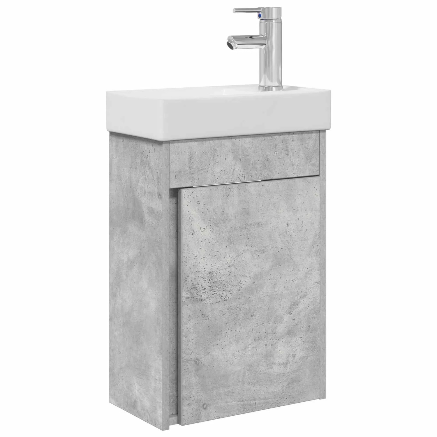 vidaXL Badezimmer Waschtischunterschrank mit Wasserhahn Betongrau 889524