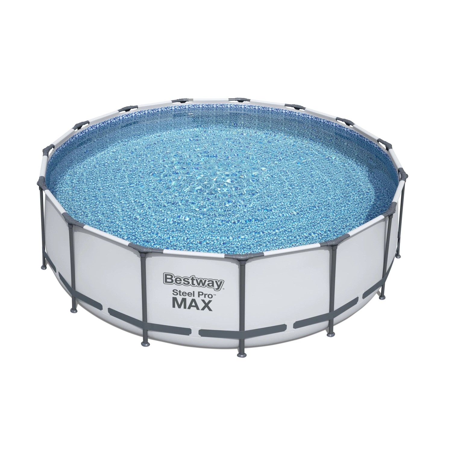 DELUKE Pool MAXI Rund Kunststoff Grau 122x457x457cm Komplett-Set Aufstellpool Gartenpool