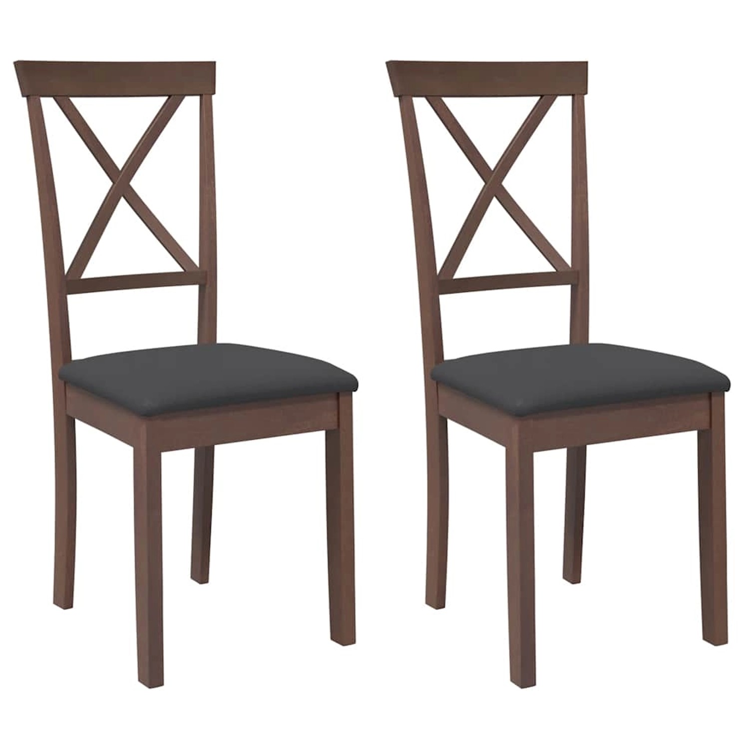 vidaXL Esszimmerstühle mit Kissen 2 Stk Braun Massivholz Gummibaum 4102402 günstig online kaufen