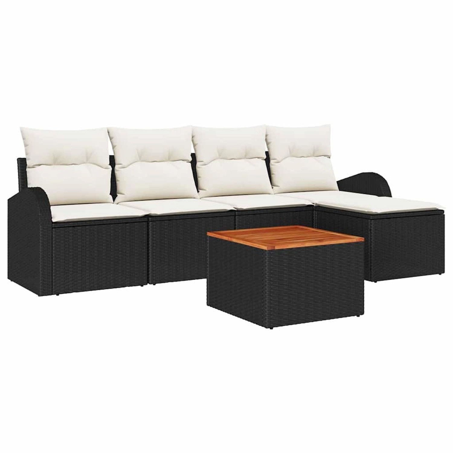 vidaXL Garten-Sofa-Set 6-Tlg Schwarz Poly Rattan 3347565 günstig online kaufen