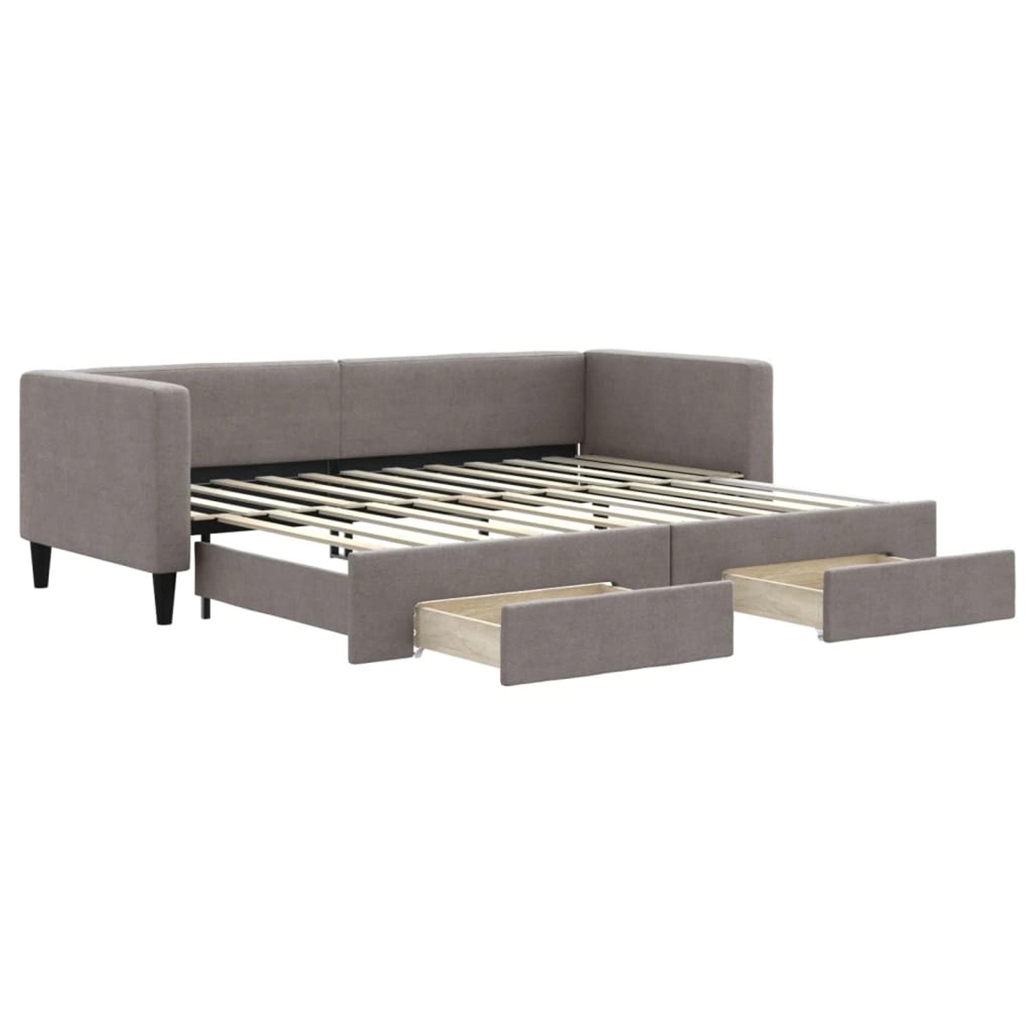 vidaXL Tagesbett Ausziehbar mit Schubladen Taupe 80x200 cm Stoff1898653 günstig online kaufen