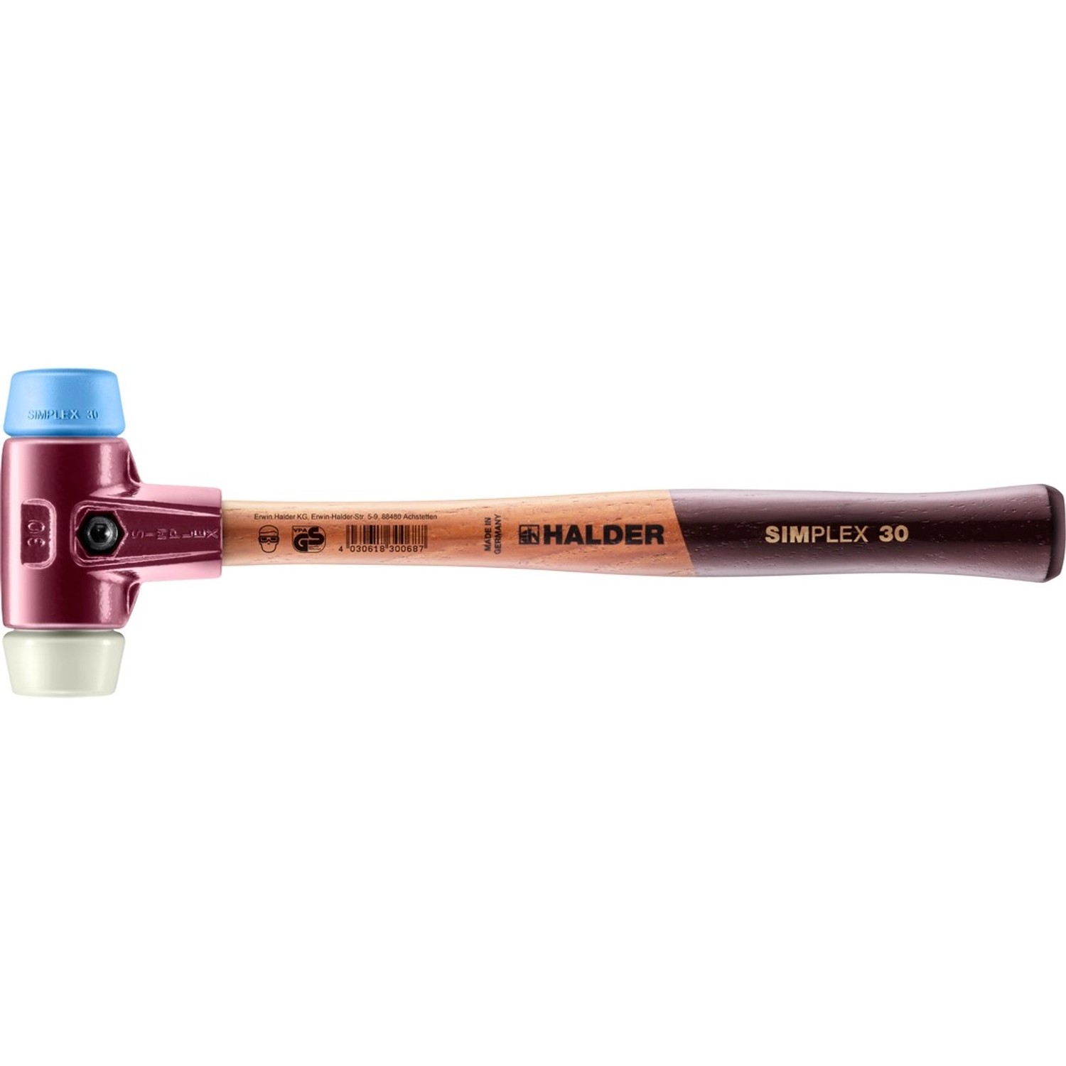 Halder Simplex Schonhammer Ø 30 mm TPE-soft Blau   Nylon mit Tempergussgehä günstig online kaufen