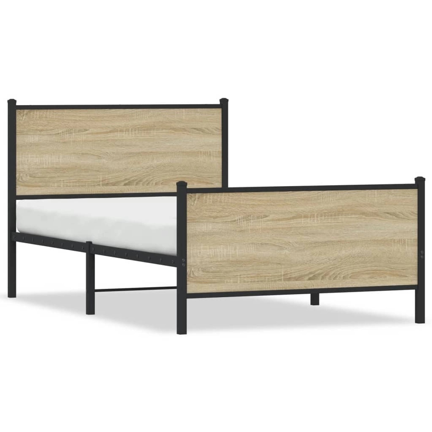 vidaXL Metallbett ohne Matratze Sonoma-Eiche 107x203 cm 4007730 günstig online kaufen