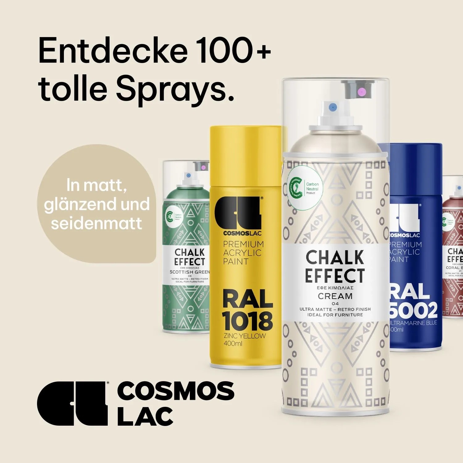 COSMOS LAC Klarlack Spray Glänzend Transparent & Wasserfest 400 ml Acryllack Acryl Lack Sprühlack Lackspray für Kunststoff Metall Holz uvm_6