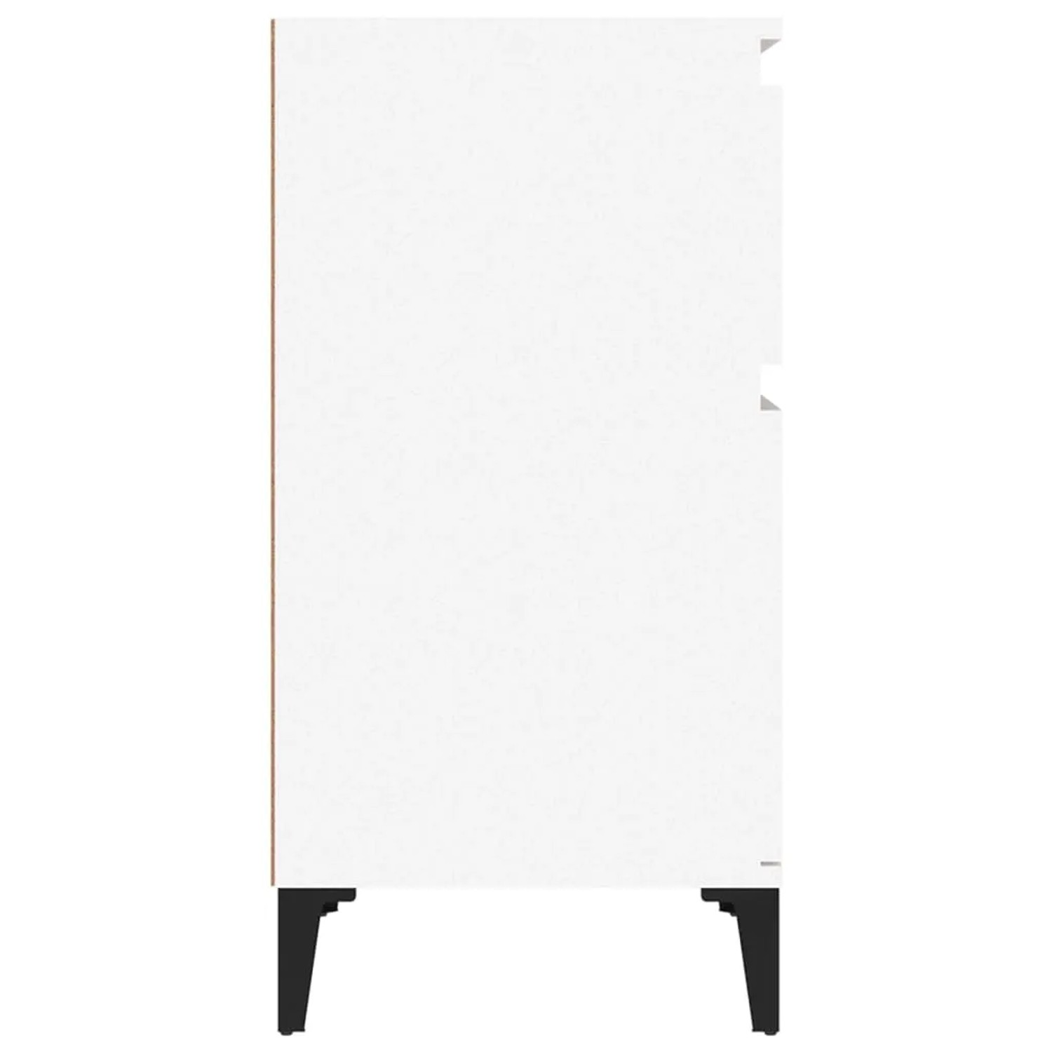 Weißer vidaXL Nachttisch (40x35x70 cm) mit schwarzen Füßen. Schlichtes Design für Schlafzimmer.