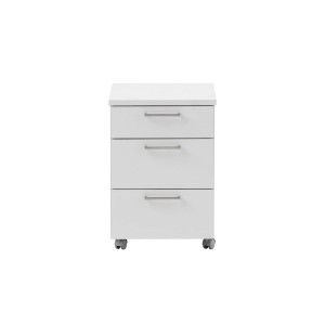 Lichtgrauer PROREGAL Rollcontainer Hippo mit 3 Schubladen und Rollen, 60x40x50 cm.