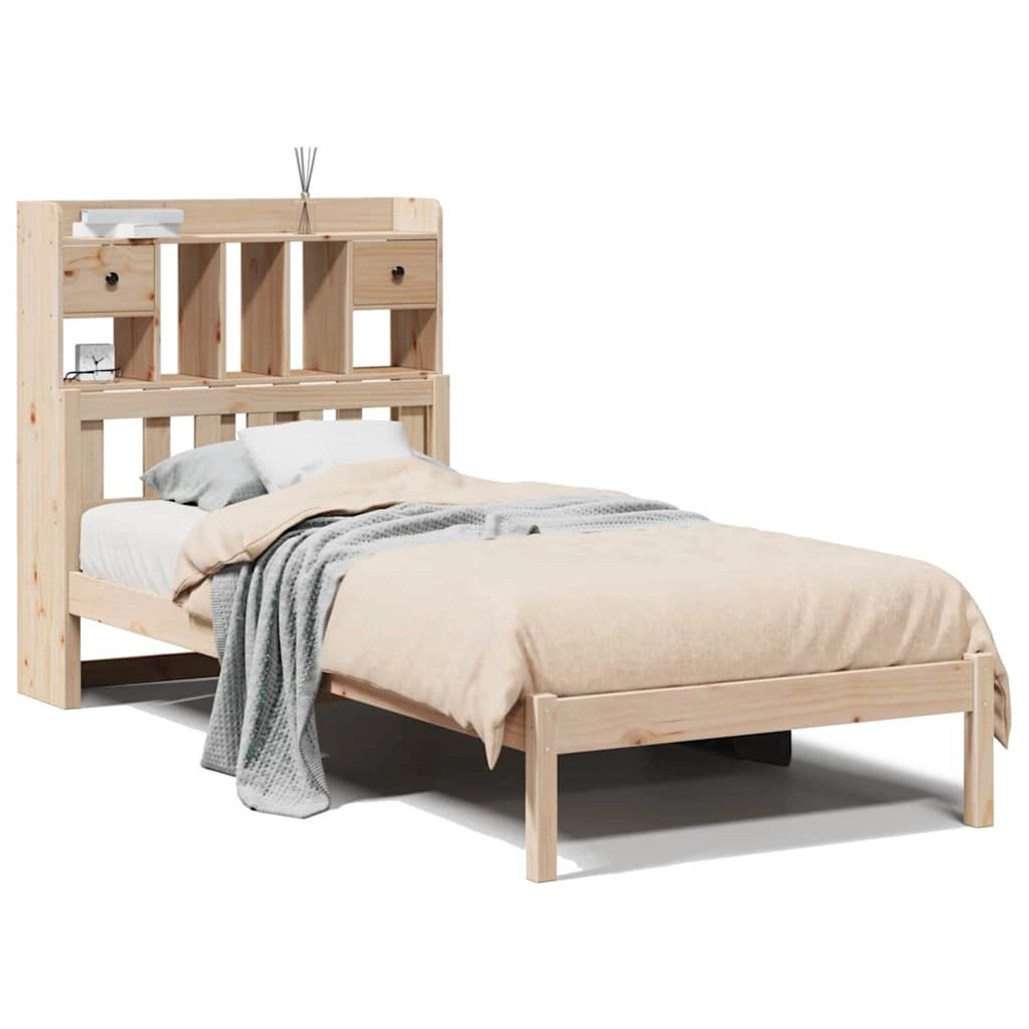 vidaXL Bücherregalbett ohne Matratze 75x190 cm Massivholz Kiefer 3322325 günstig online kaufen