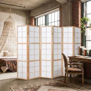 Homestyle4u 6-tlg. Paravent Shoji in Braun 264x175 cm 280