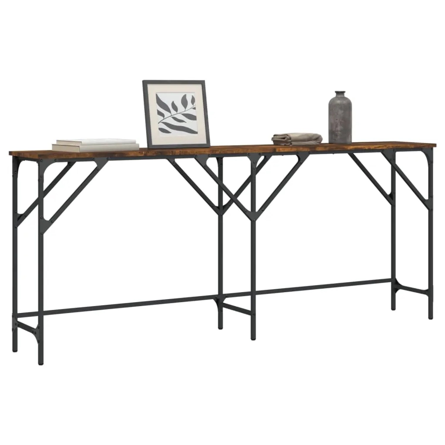 vidaXL Konsolentisch Räuchereiche 180x29x75 cm Holzwerkstoff 837764_2