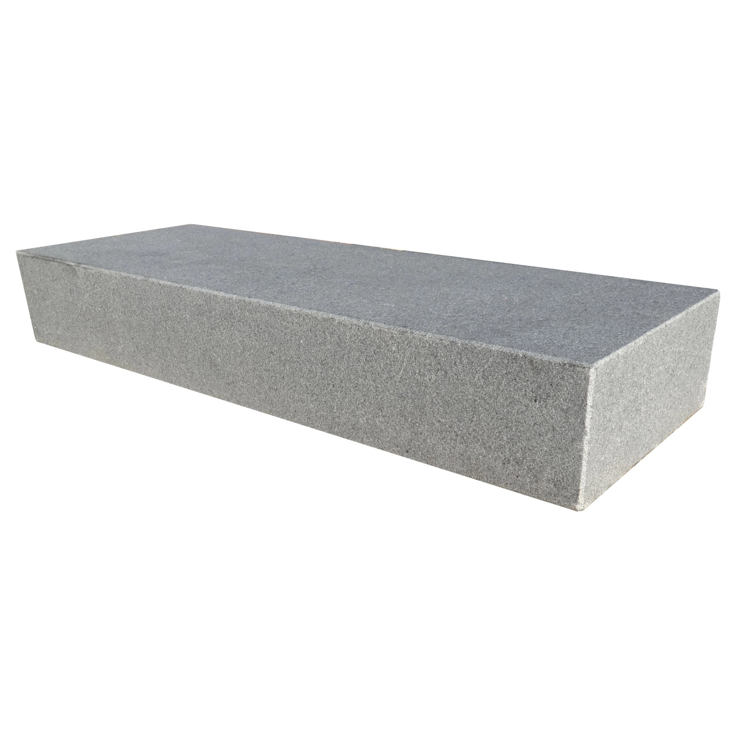 Thumbnail - Granit Blockstufe Antra-Grau gesägt und geflammt 15 x 35 x 75 cm