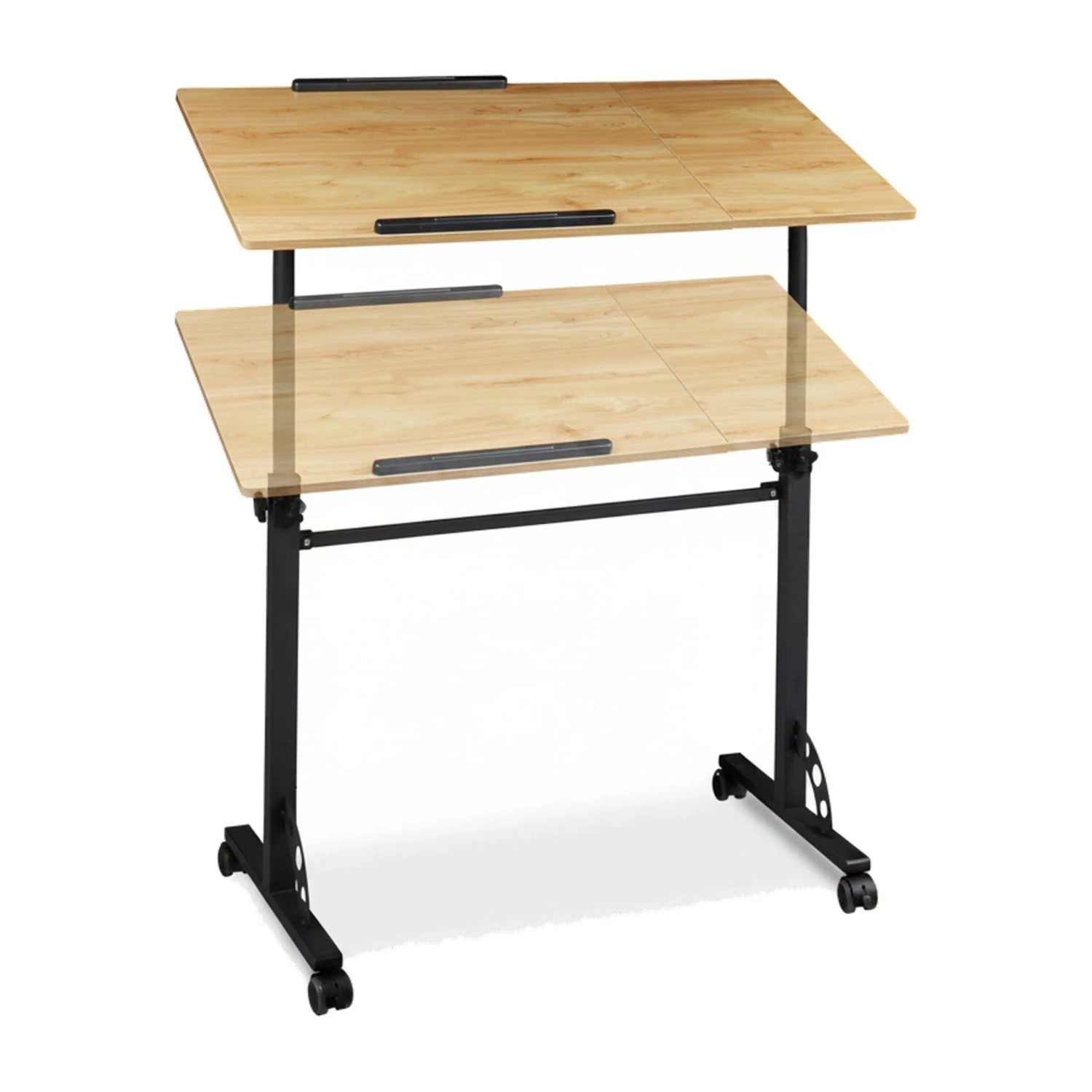 Relaxdays Laptoptisch Holz Gelb Höhenverstellbar Neigbar 100 cm x 50 cm