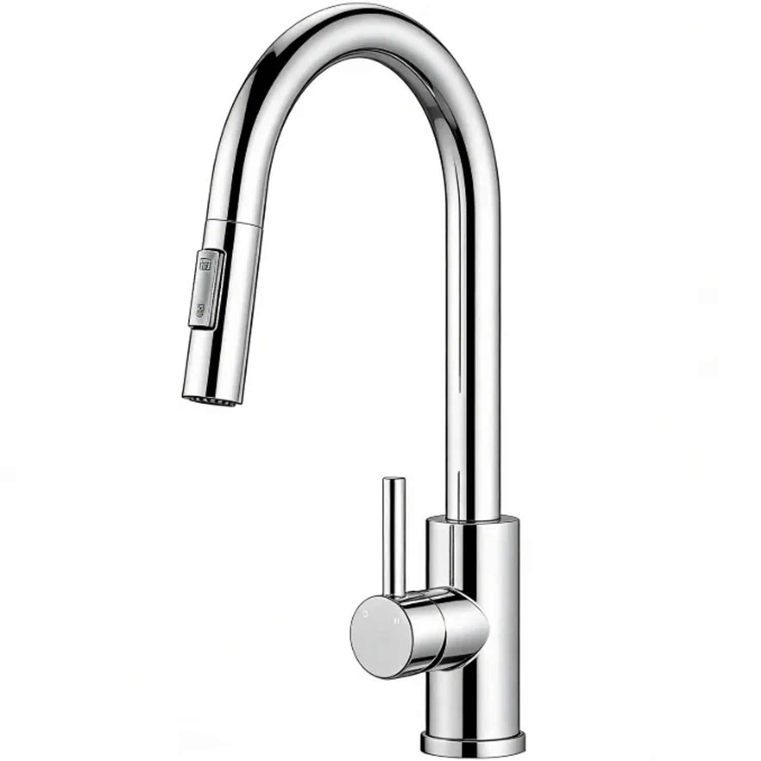 AICA Säulen‑Wasserhahn Ausziehbar Zwei Strahlmodi Kalt‑Warm 360° Drehbar Chrom