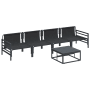 vidaXL Garten-Sofa-Set, 5-teilig, anthrazitfarben, aus Stahl mit Tisch. Gartenmöbel für Terrasse und Garten.