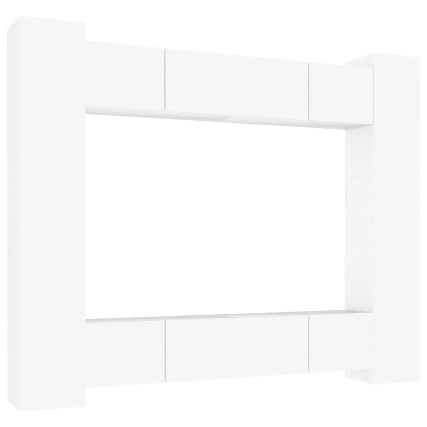 vidaXL 8-Tlg TV-Schrank-Set Weiß Holzwerkstoff 3114230 günstig online kaufen