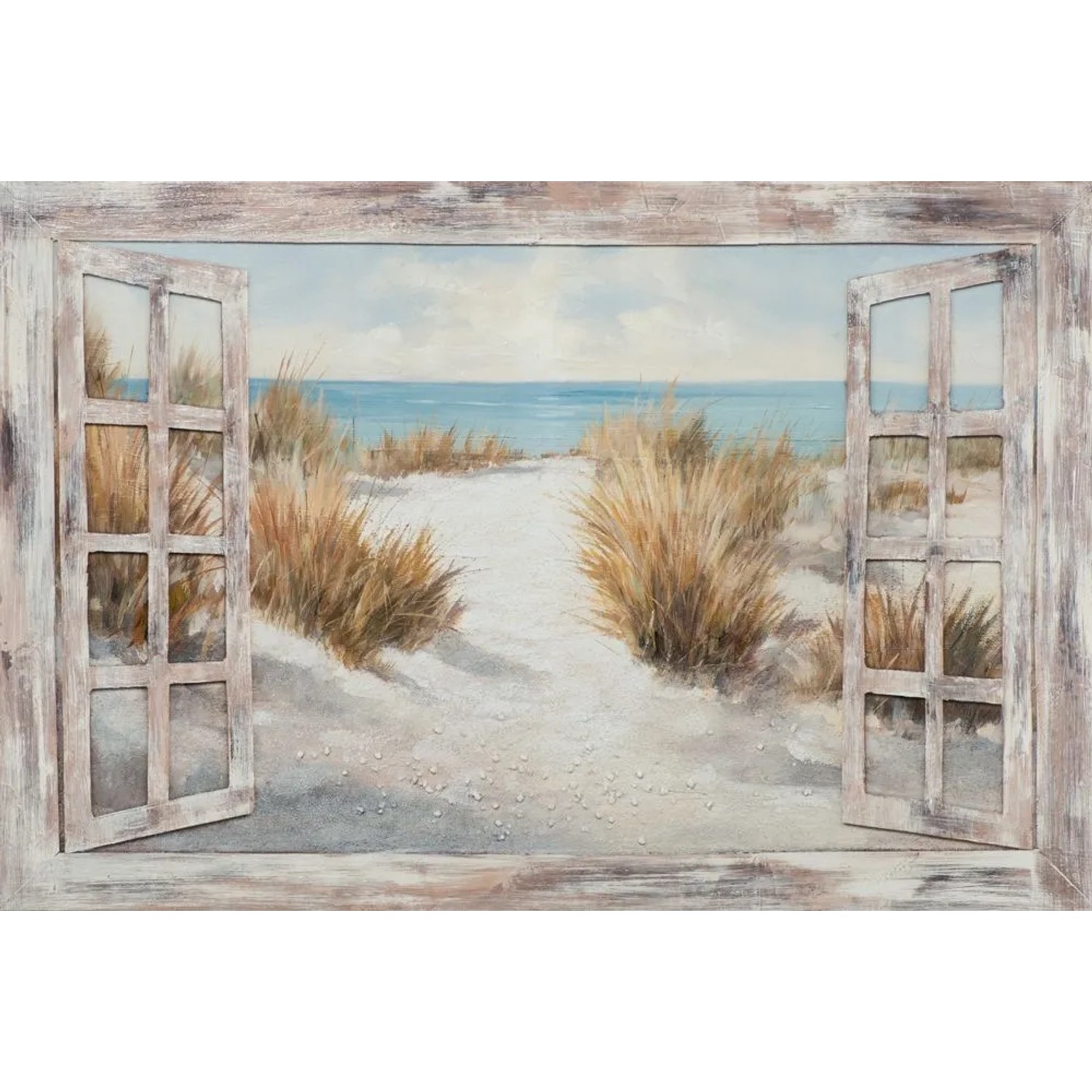 Art Universe Leinwandbild Fenster zum Strand 80 x 120 cm