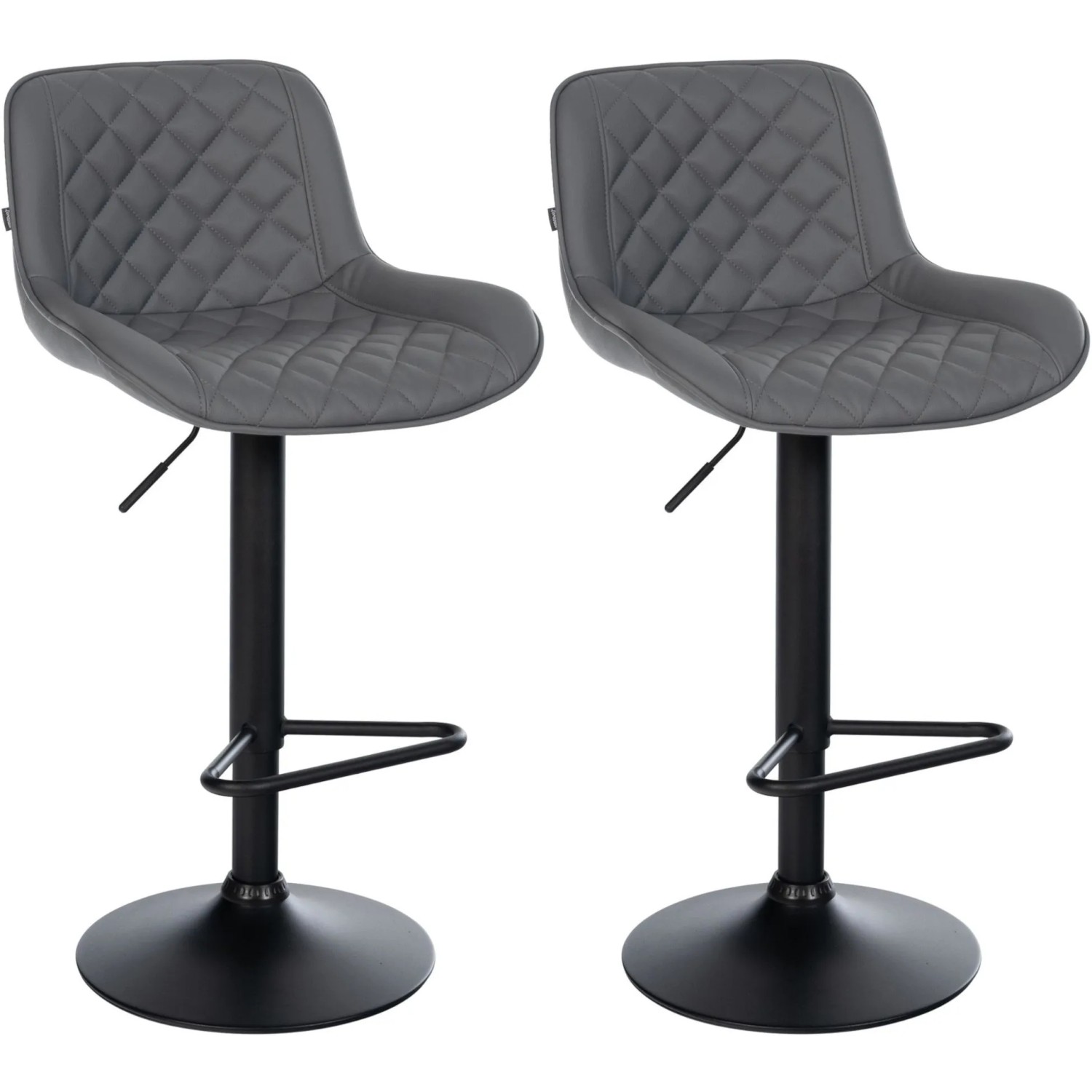 CLP 2er Set Barhocker Kasson grau/Kunstleder