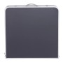 Zusammengeklapptes Greemotion Camping-Set mit Tisch und 4 Hockern in Silber-Anthrazit.