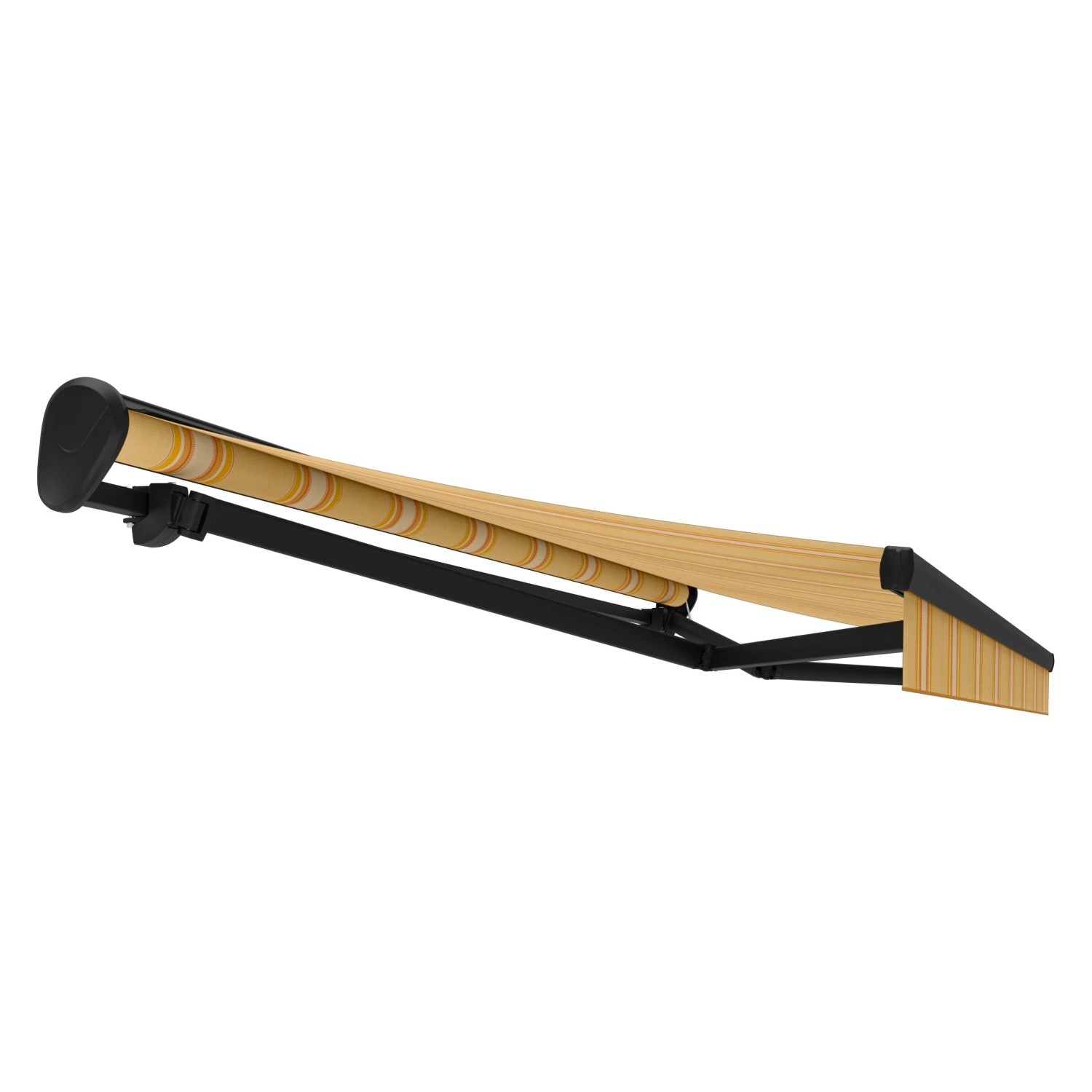 Halbkassetten-Markise Reno Anthrazit 3,5 x 2,5 m Gestreift Gelb-Orange