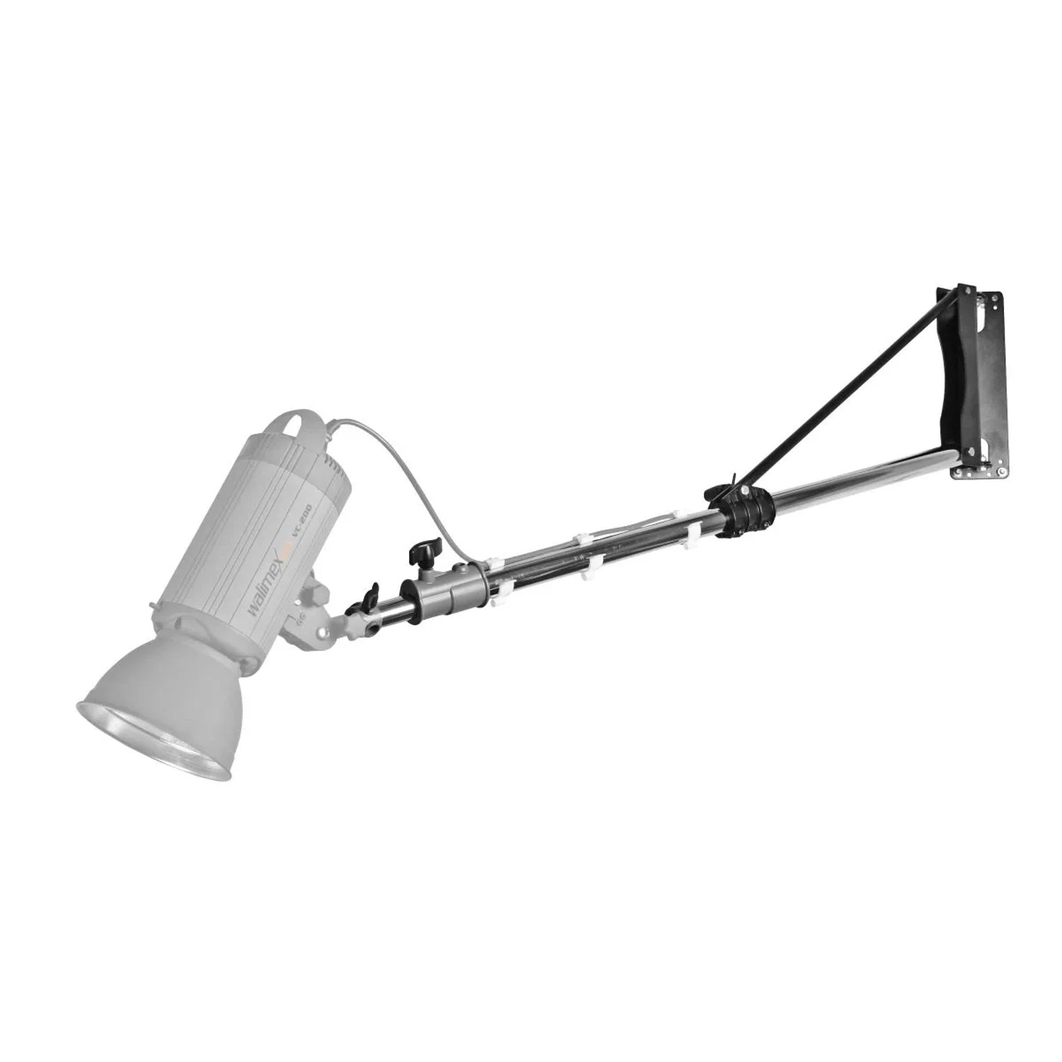 Walimex Pro Wand-Lampenstativ 120-215Cm Schwarz 120X25X8Cm 4Kg Spigot Wandhalter