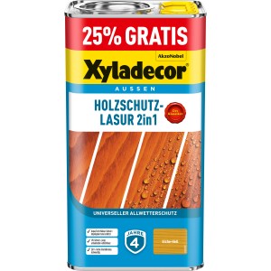 Xyladecor Holzschutz-Lasur 2in1, 5L Eiche Hell, für langanhaltenden Wetterschutz.